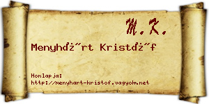 Menyhárt Kristóf névjegykártya